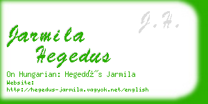 jarmila hegedus business card